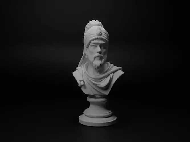 Indian Mughal Warrior Bust Chess