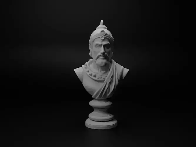 Indian Mughal Warrior Bust Chess