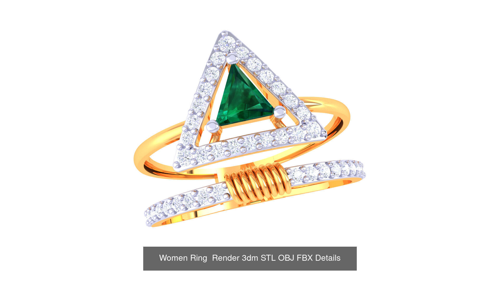 50 Fancy Diamond Ring 3dm STL OBJ FBX Details Collection  _51