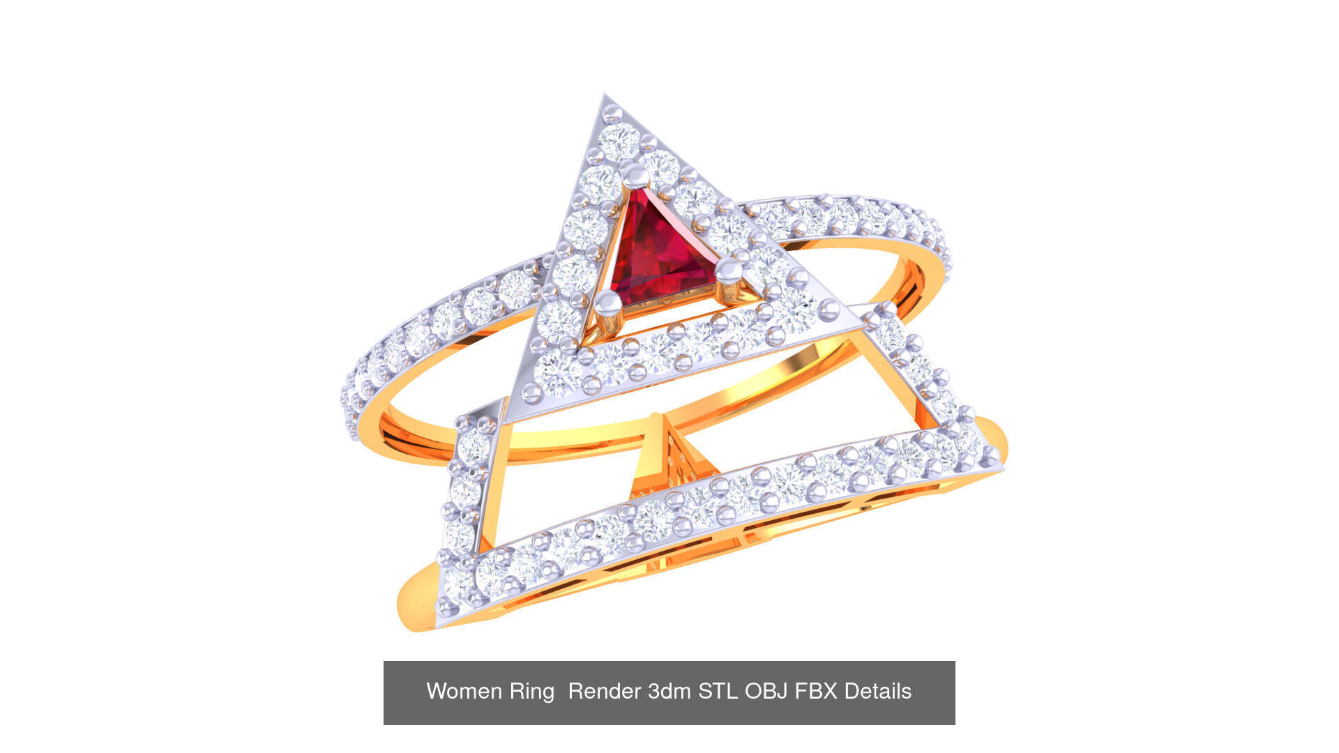 50 Fancy Diamond Ring 3dm STL OBJ FBX Details Collection  _43
