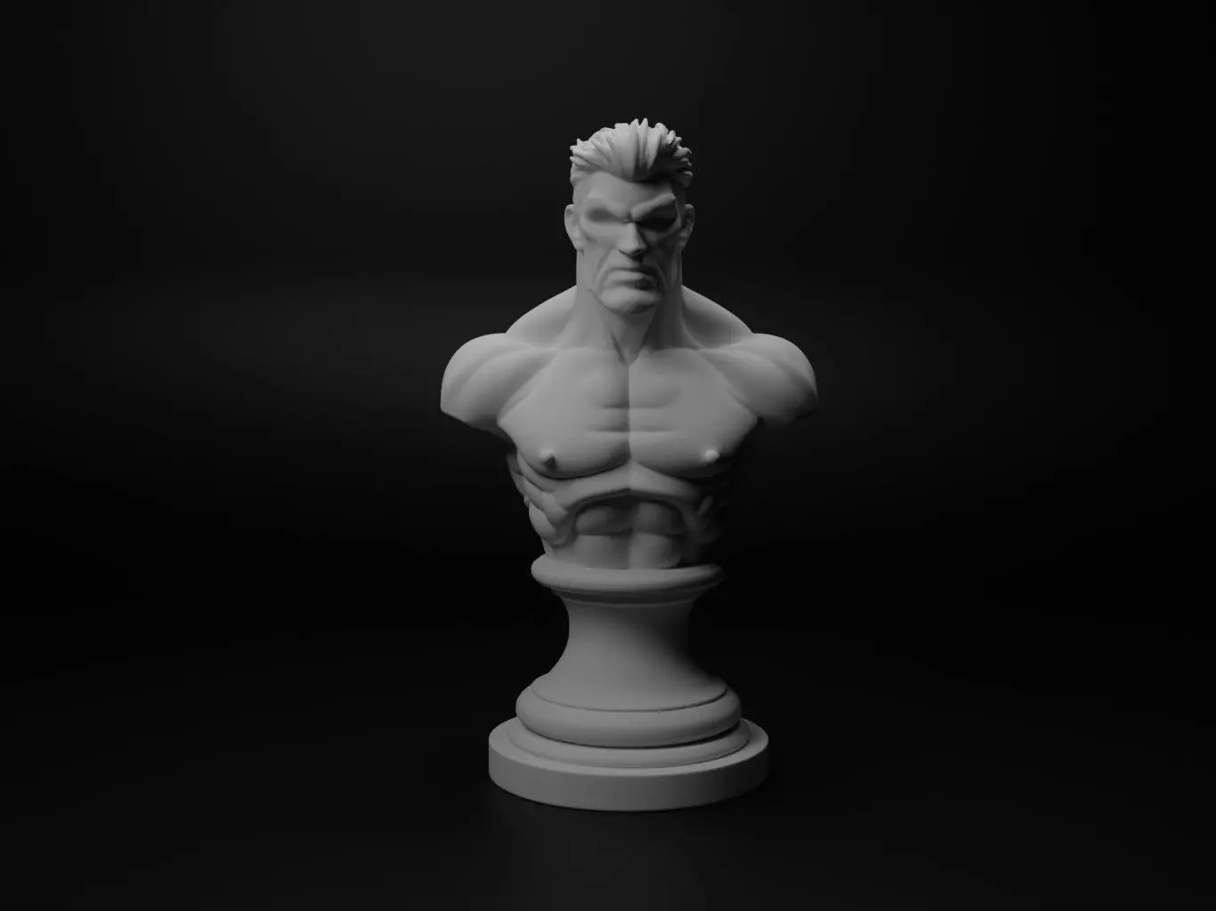 Iron Fist Fighter Bust Chess 3D print model