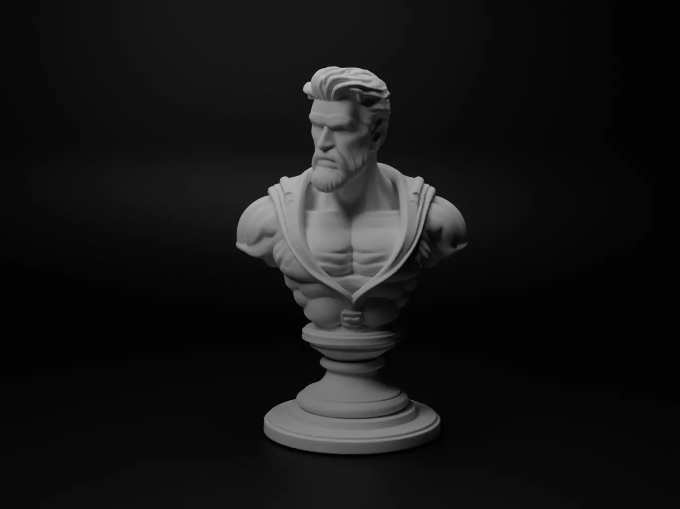 Iron Fist Fighter Bust Chess 3D print model