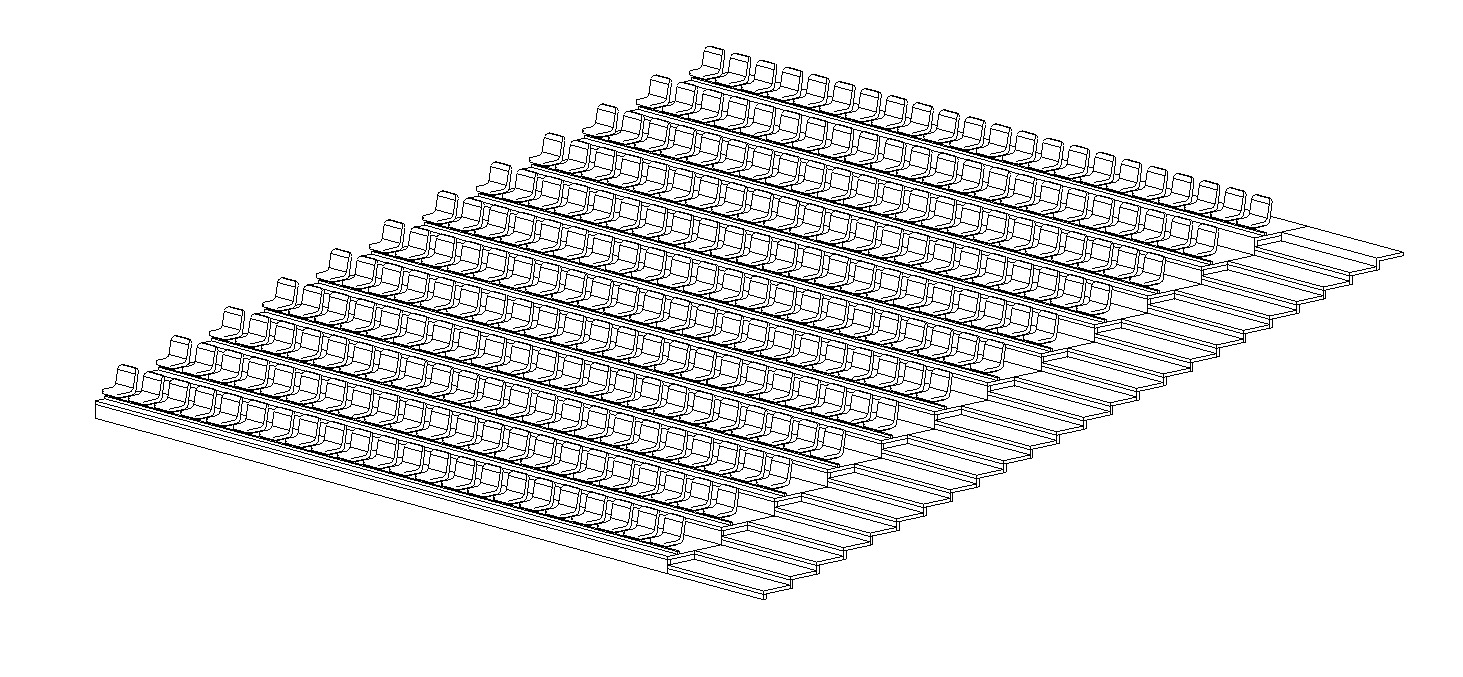Revit Family Seating Stairs Auditorium Lecture Event 3D model | CGTrader