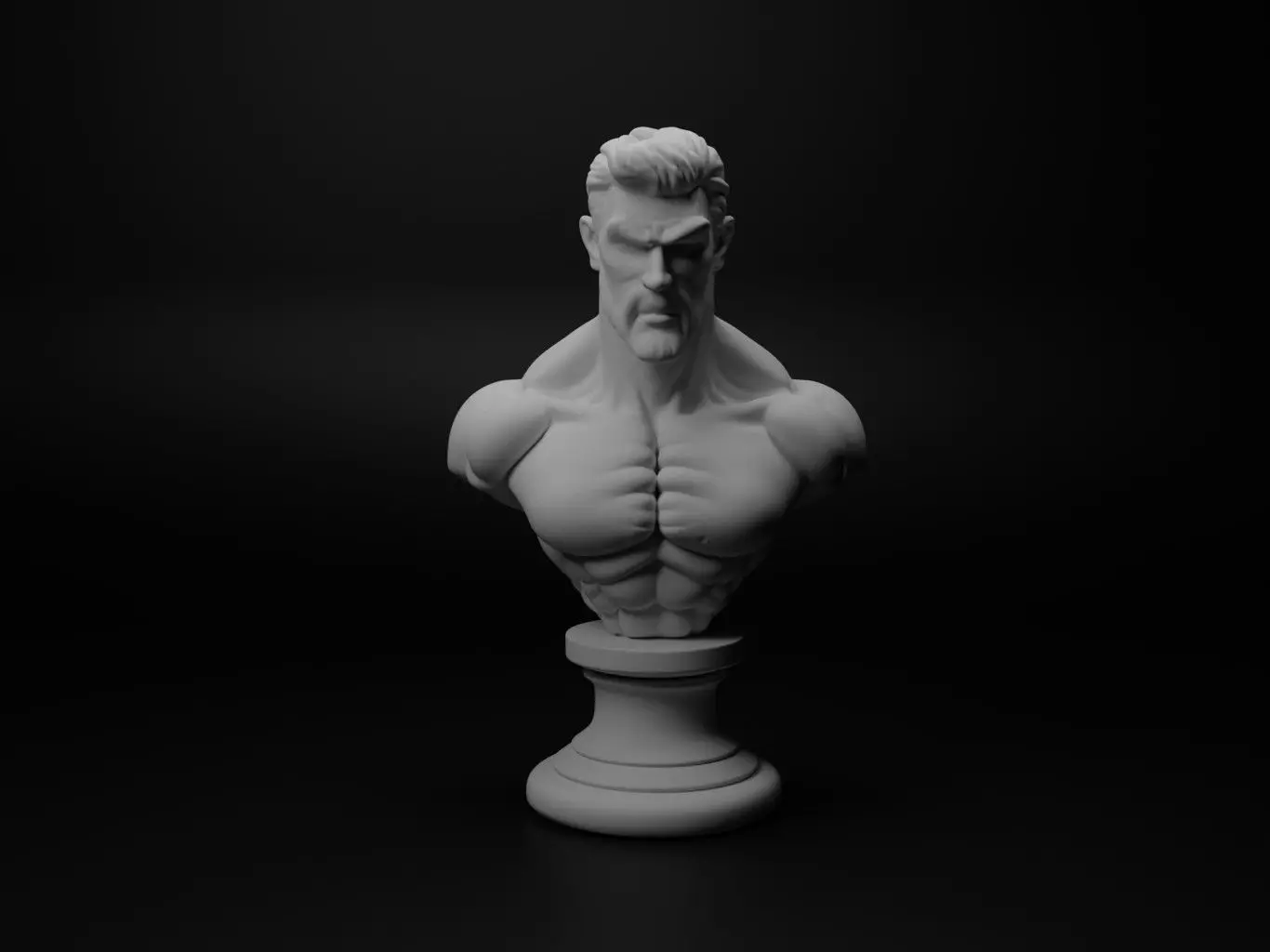 Iron Fist Fighter Bust Chess 3D print model