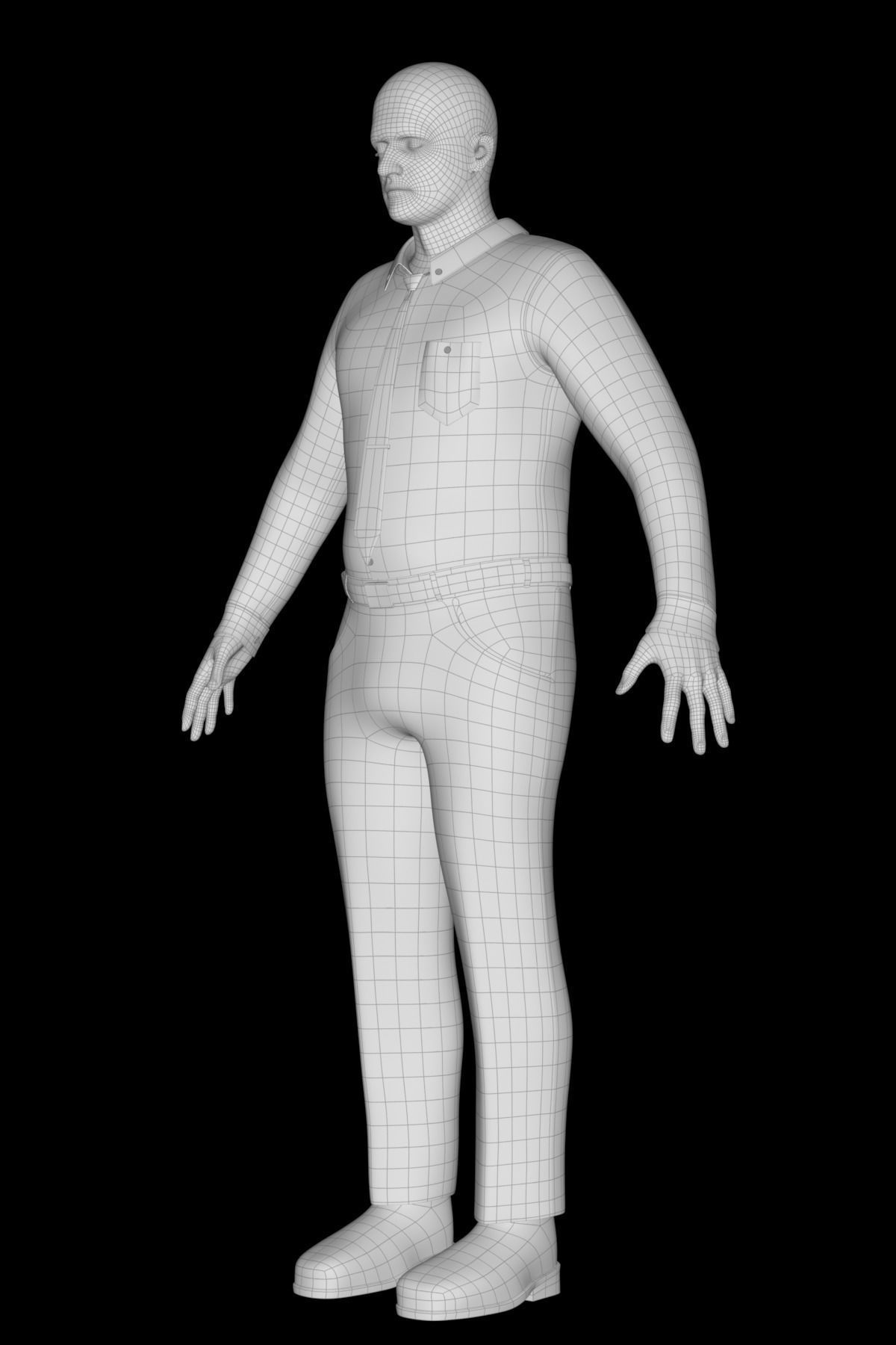 Vladimir man in his underwear Low-poly 3D model_23