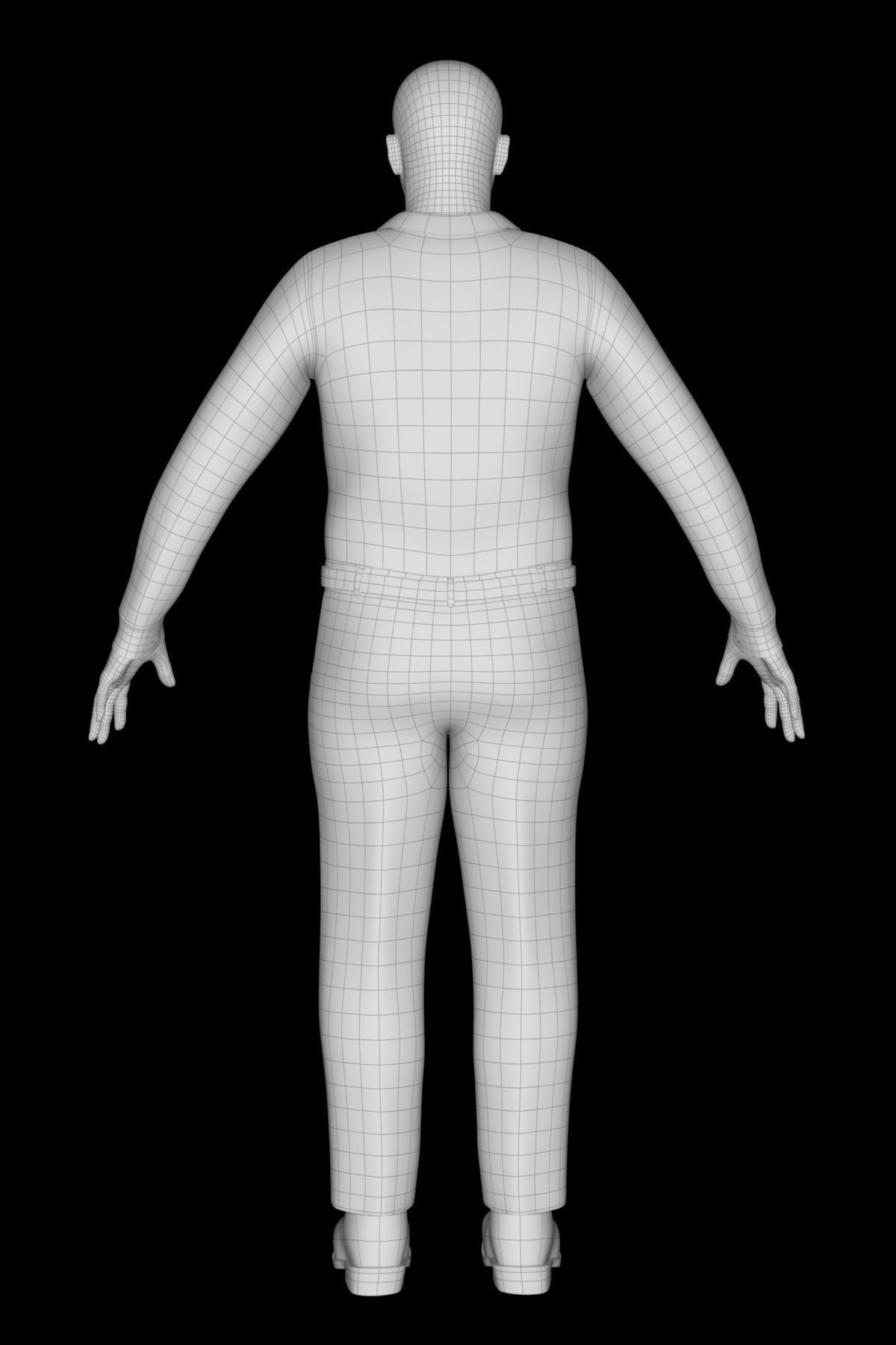 Vladimir man in his underwear Low-poly 3D model_24