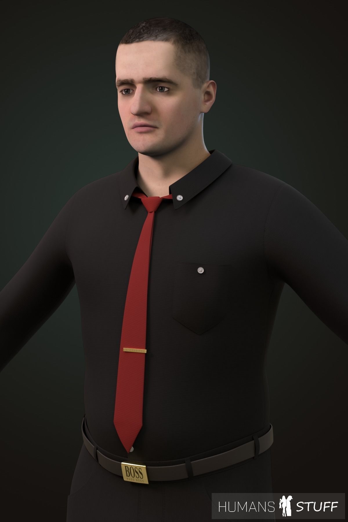 Vladimir man in his underwear Low-poly 3D model_2