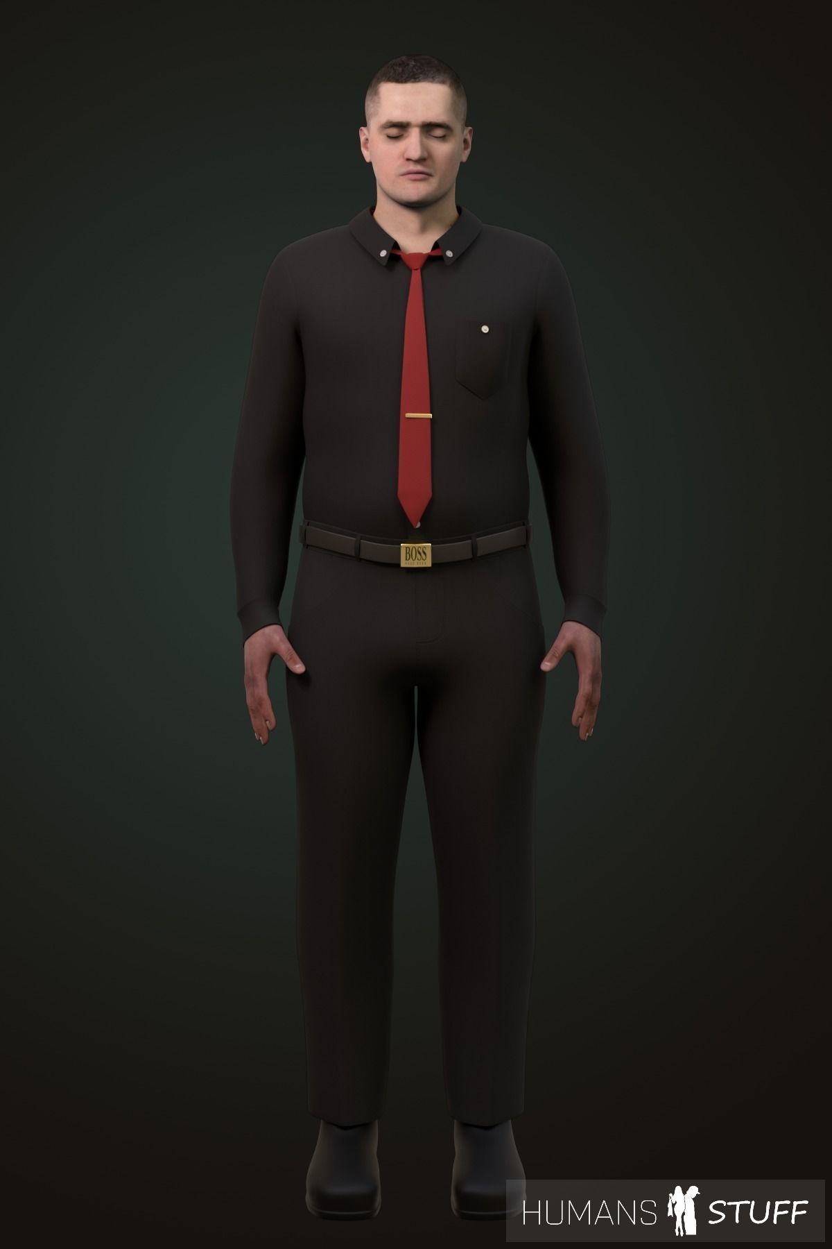 Vladimir man in his underwear Low-poly 3D model_6