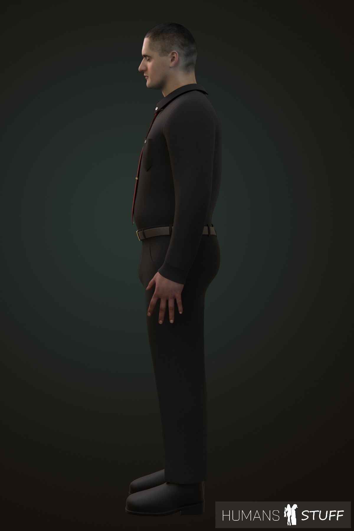 Vladimir man in his underwear Low-poly 3D model_8