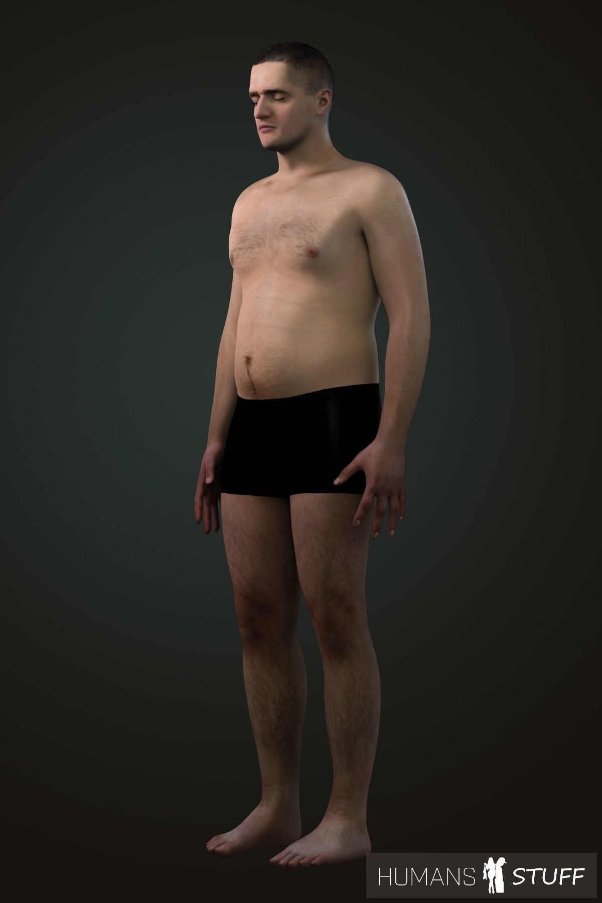Vladimir man in his underwear Low-poly 3D model_13