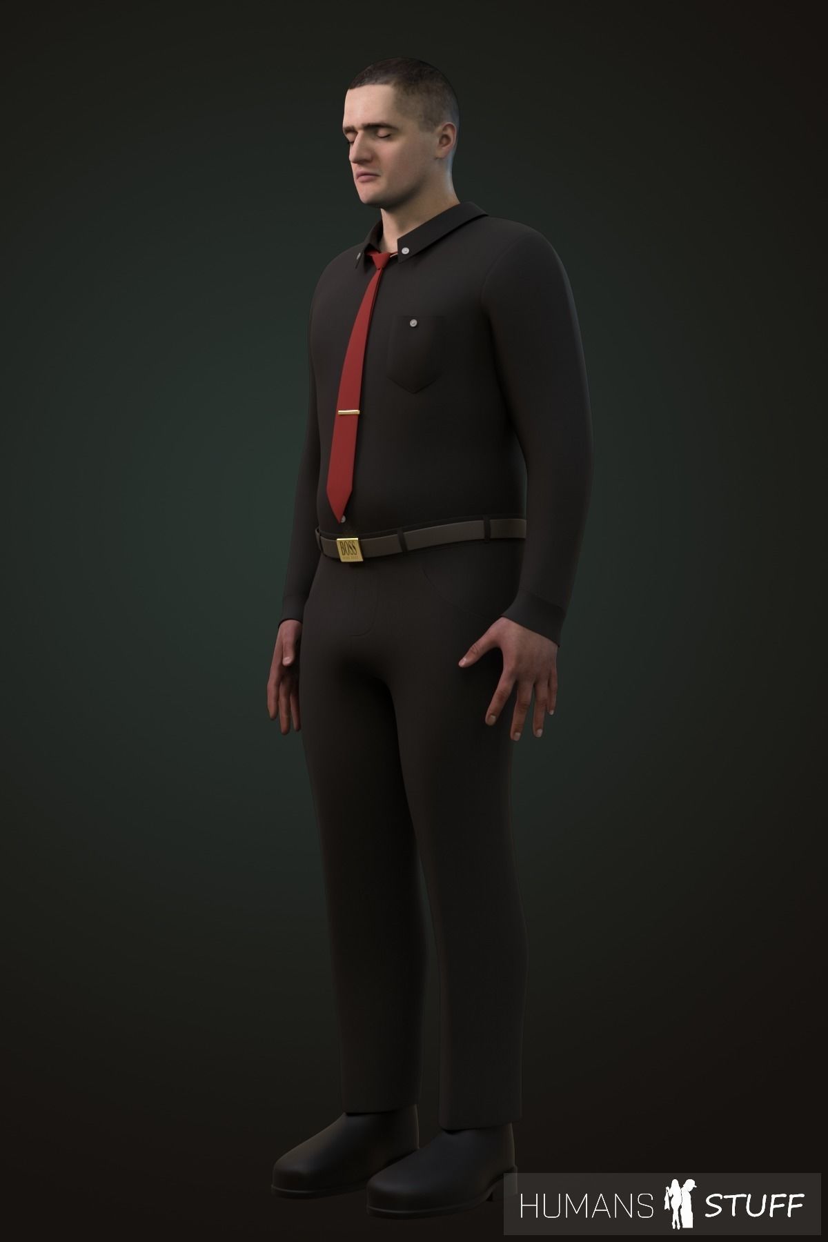 Vladimir man in his underwear Low-poly 3D model_7