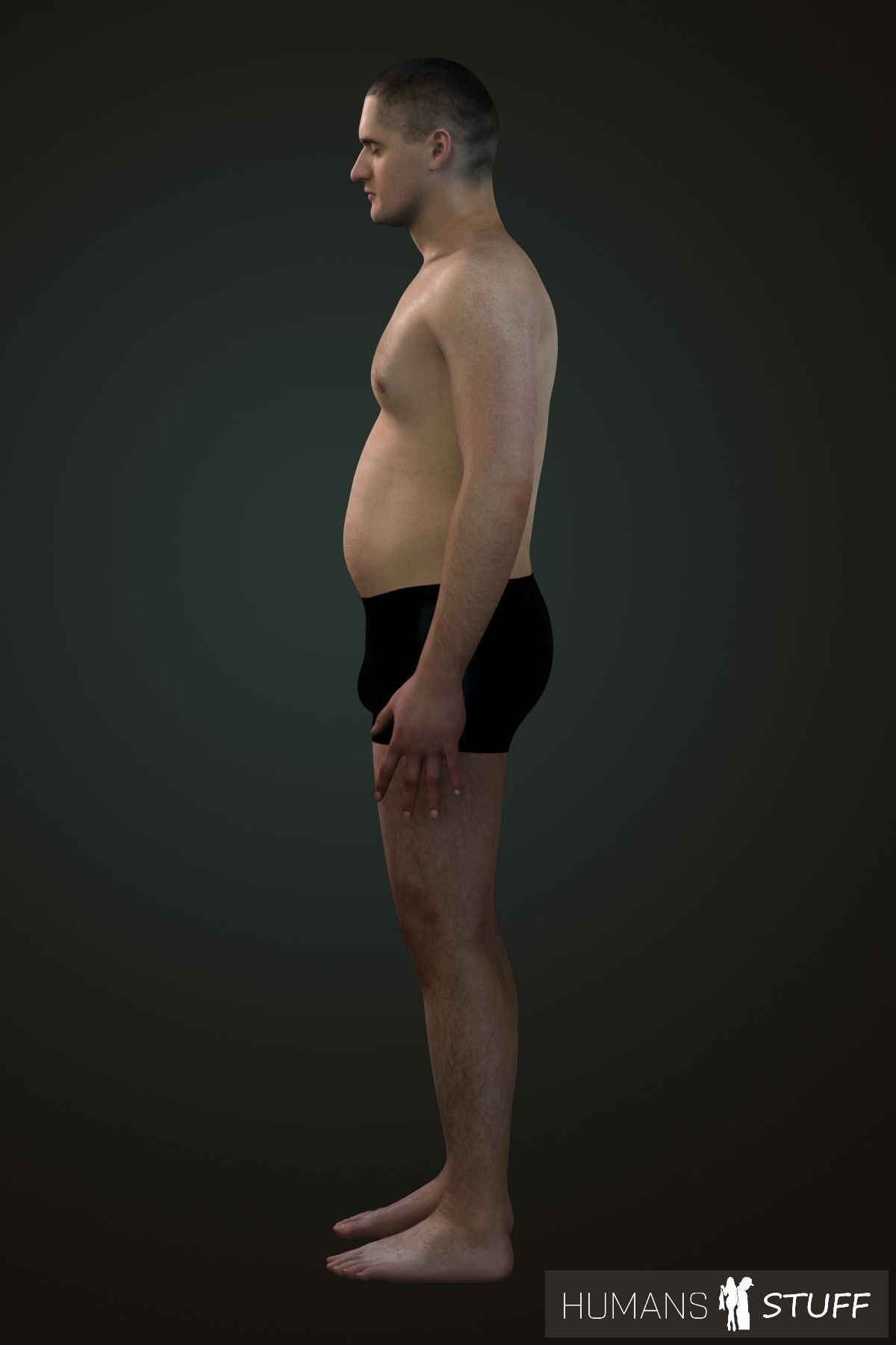 Vladimir man in his underwear Low-poly 3D model_14