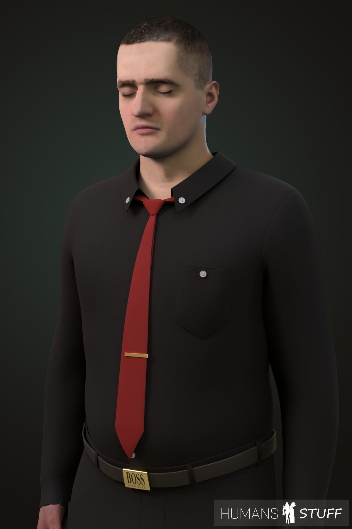 Vladimir man in his underwear Low-poly 3D model_3