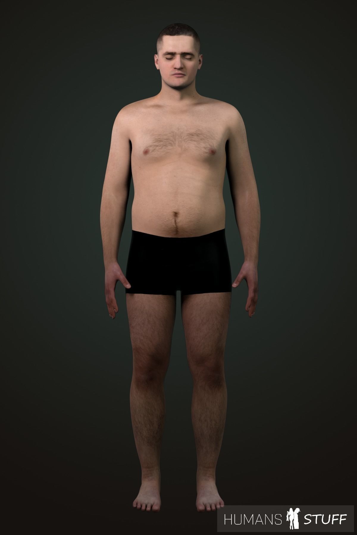 Vladimir man in his underwear Low-poly 3D model_12