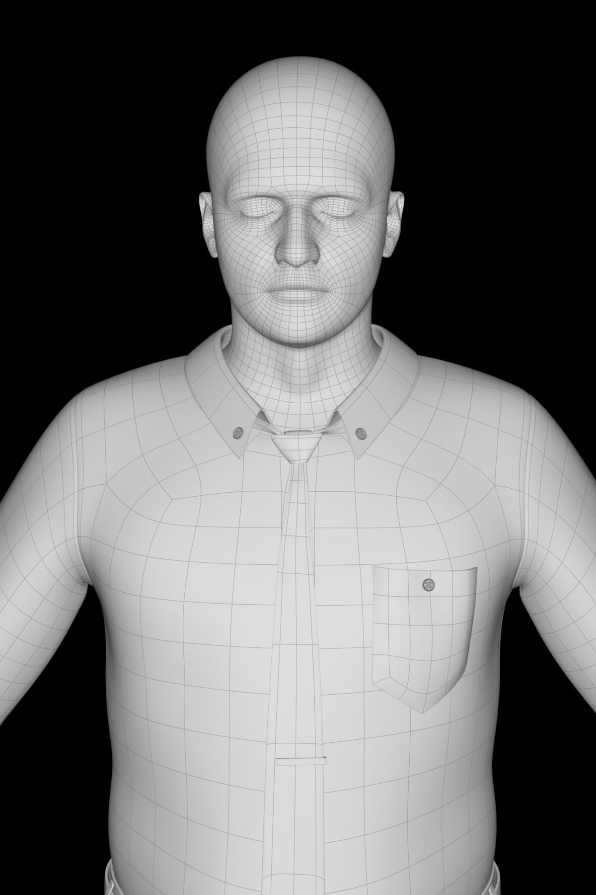 Vladimir man in his underwear Low-poly 3D model_20