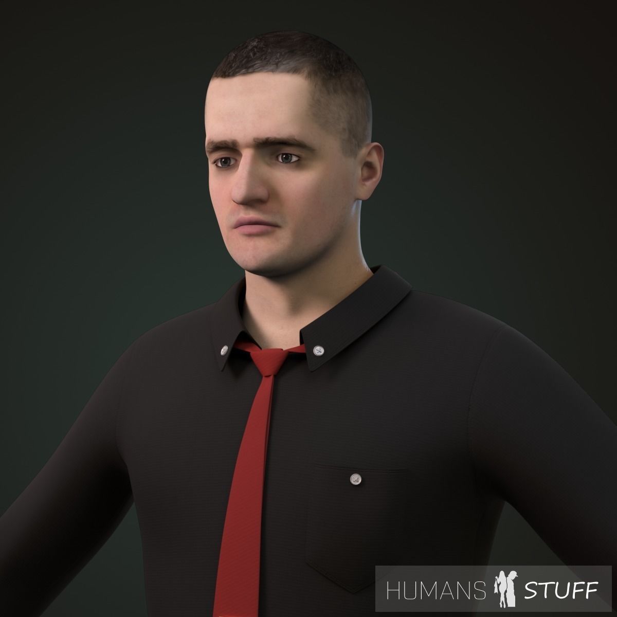 Vladimir man in his underwear Low-poly 3D model_0