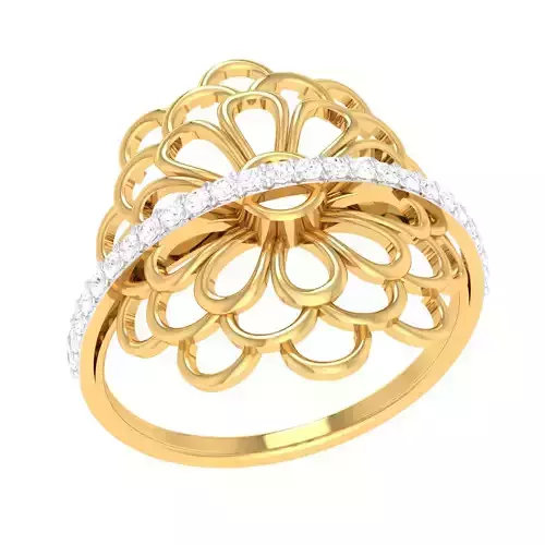 Printable 3D jewelry model of Lady diamond ring 