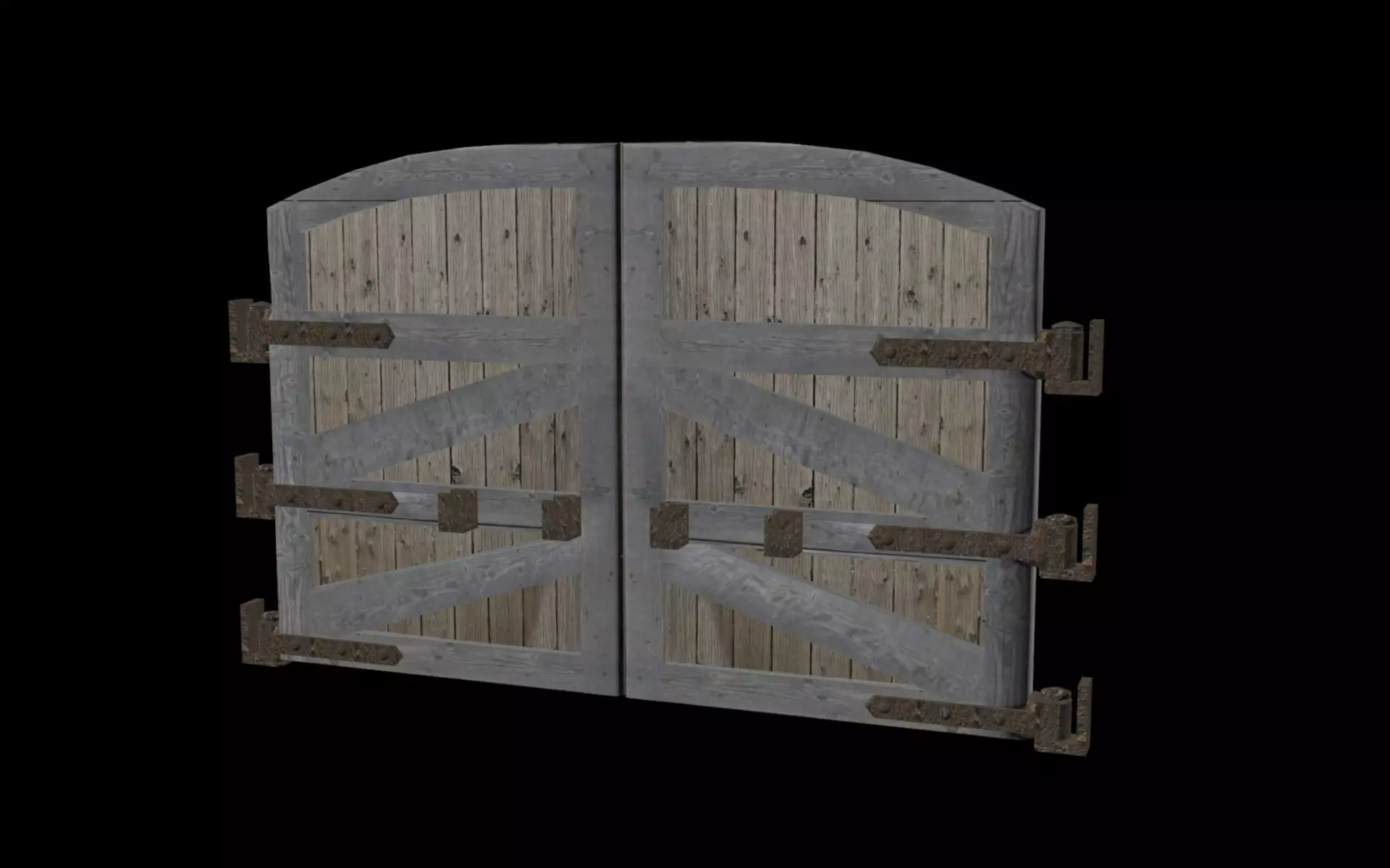 Wooden Gates Free 3D model_0