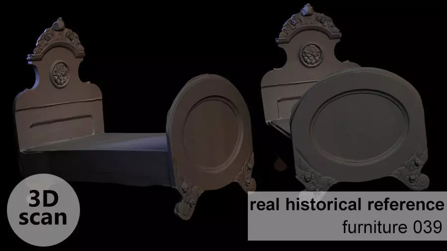 Furniture 039 wooden bed 3D print model