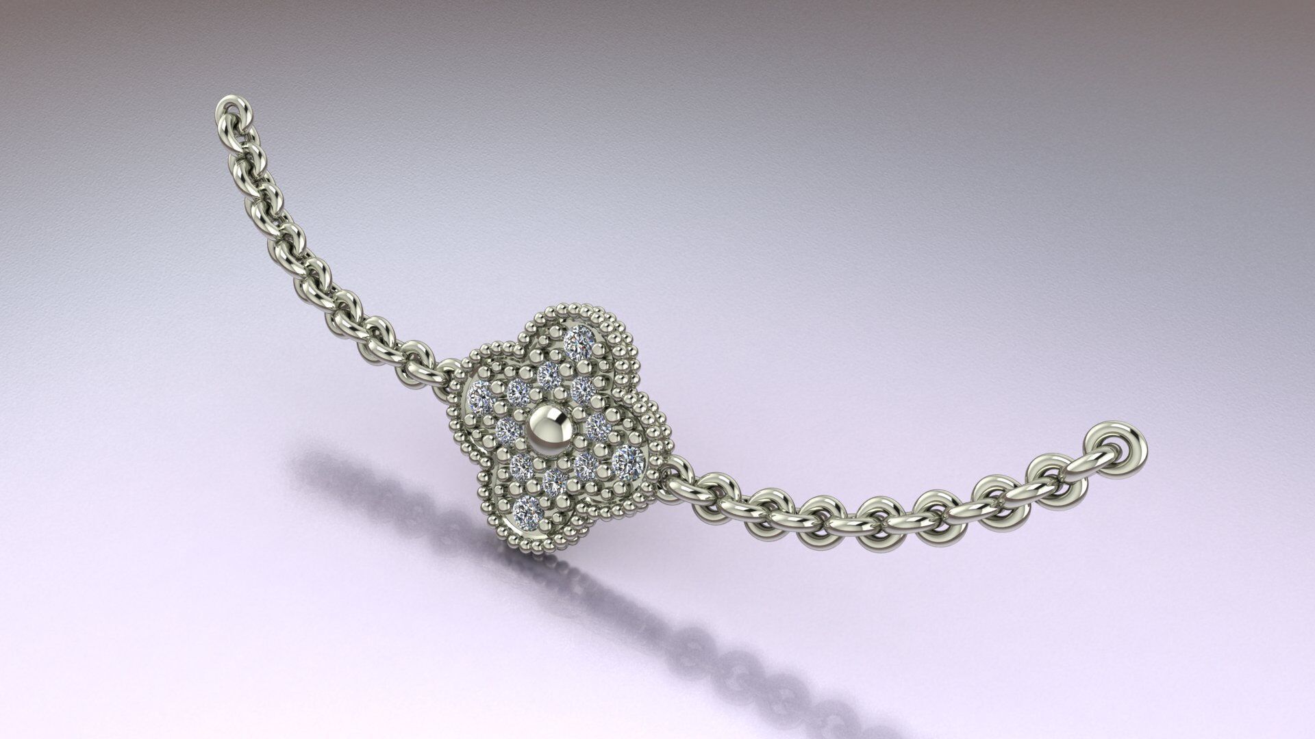 VAN CLEEF NECKLAS AND EARRING  Jewelery 3D printed model 3D print model_4