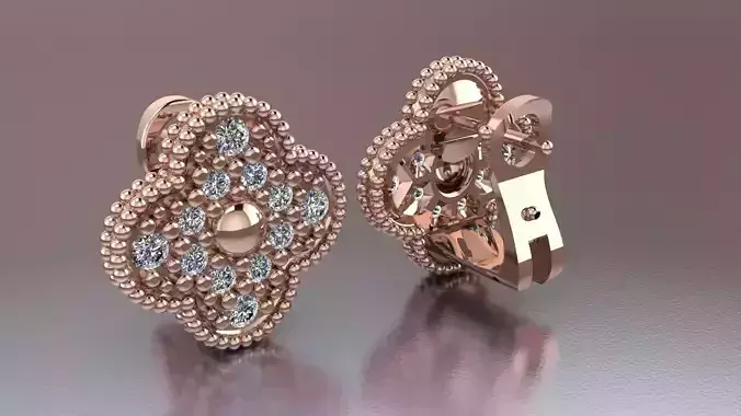 VAN CLEEF NECKLAS AND EARRING  Jewelery 3D printed model