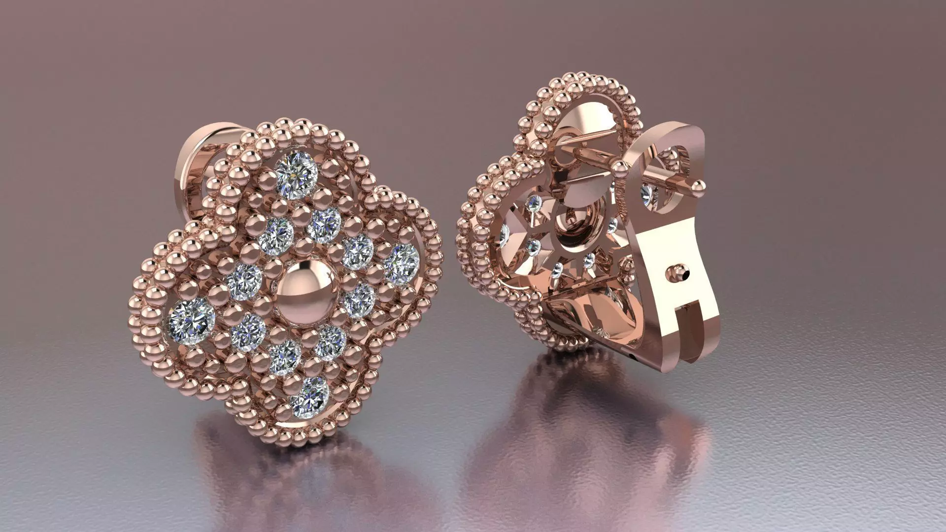 VAN CLEEF NECKLAS AND EARRING  Jewelery 3D printed model 3D print model_0