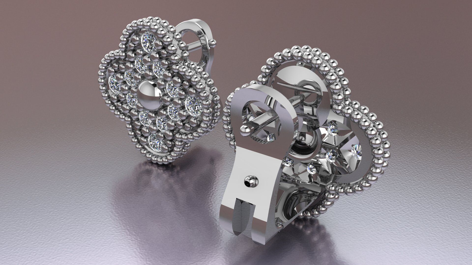 VAN CLEEF NECKLAS AND EARRING  Jewelery 3D printed model 3D print model_9