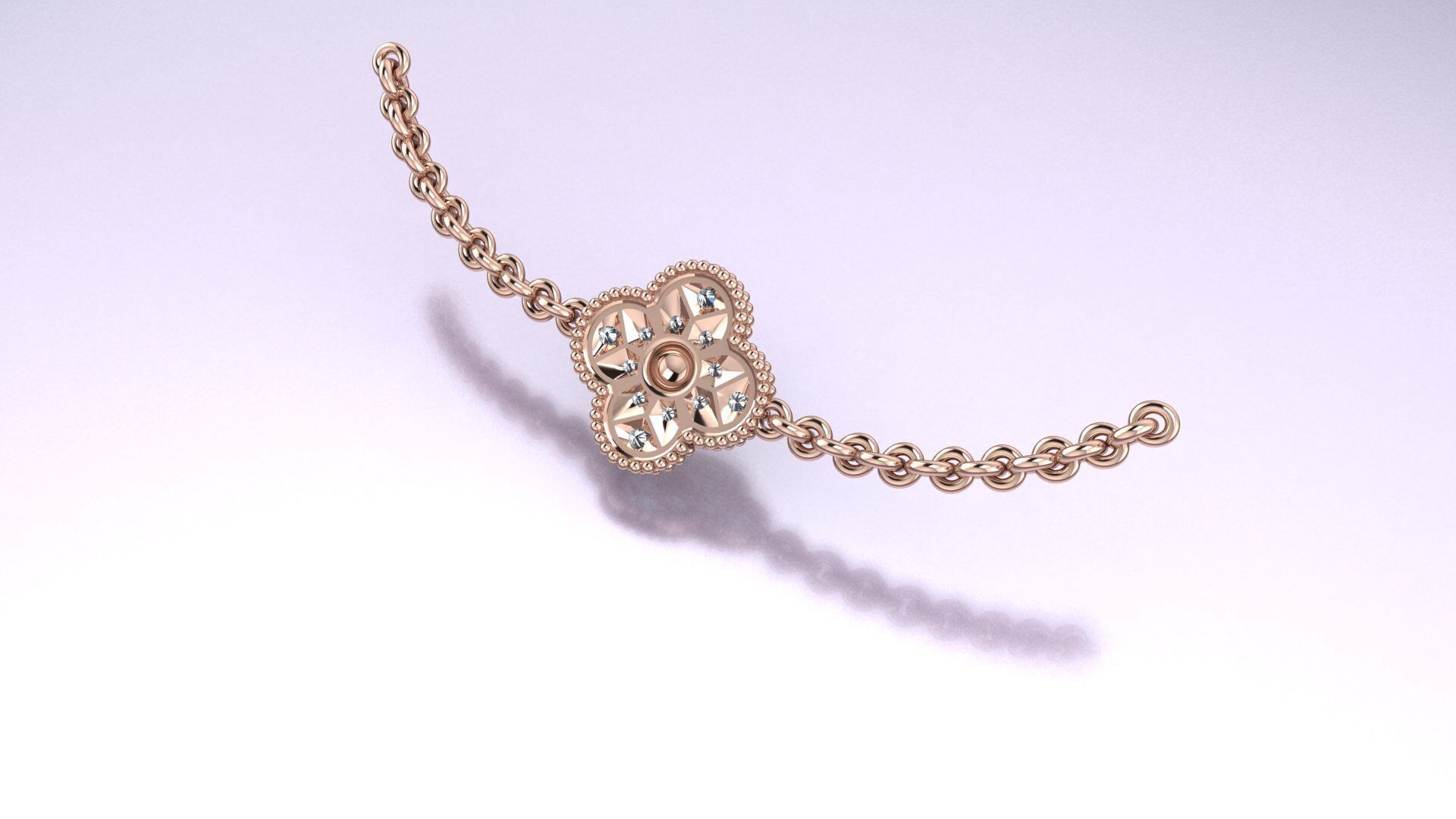 VAN CLEEF NECKLAS AND EARRING  Jewelery 3D printed model 3D print model_8