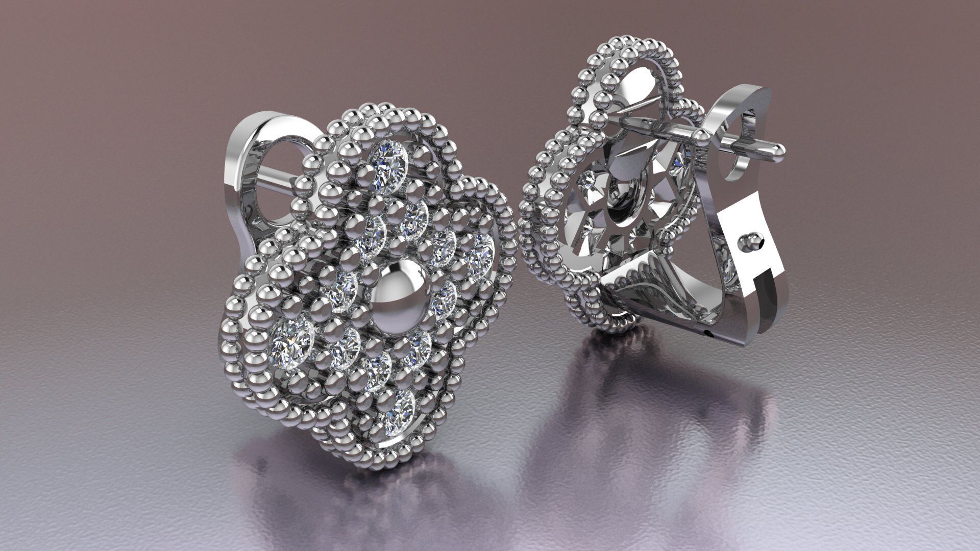 VAN CLEEF NECKLAS AND EARRING  Jewelery 3D printed model 3D print model_2