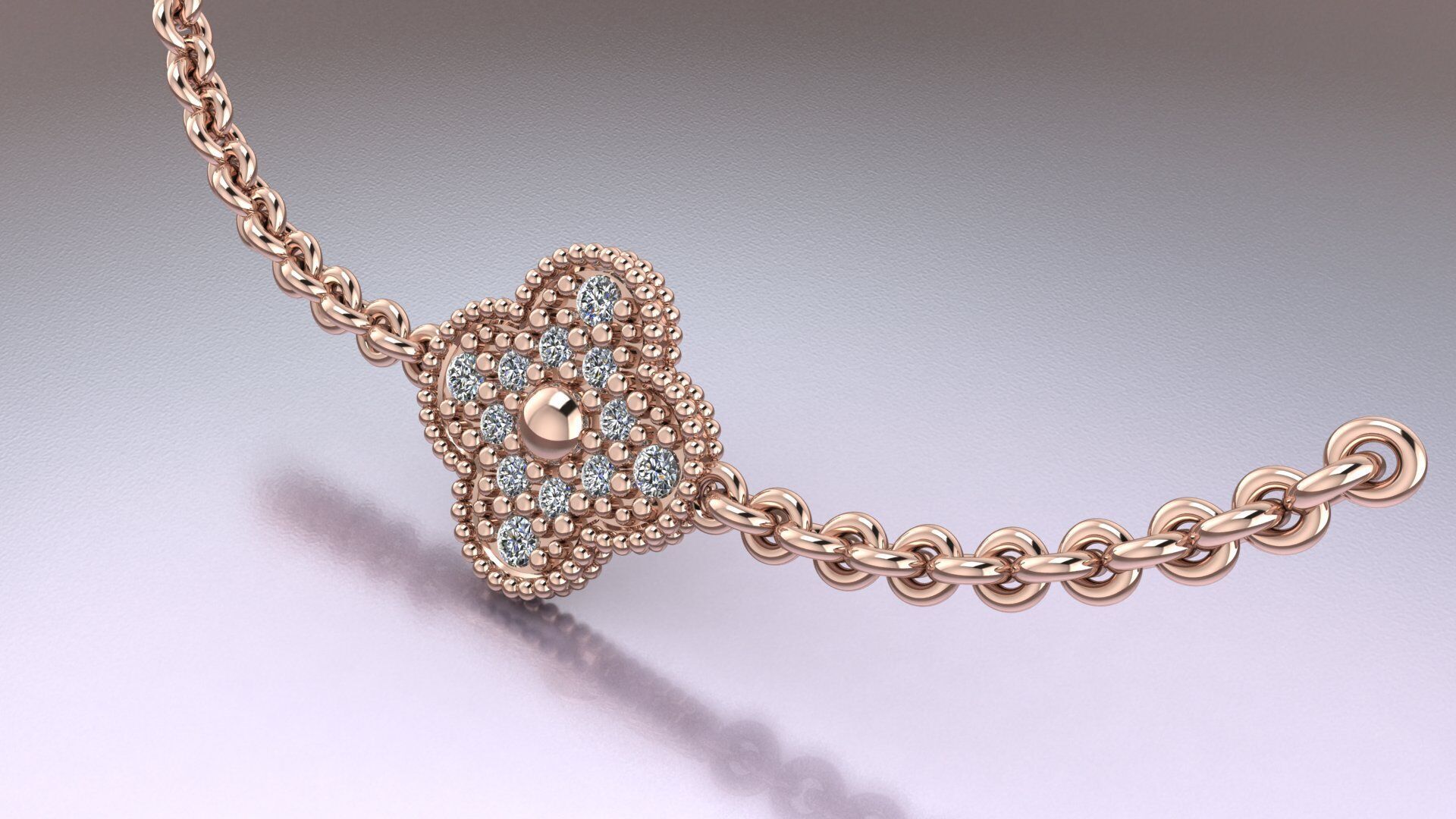 VAN CLEEF NECKLAS AND EARRING  Jewelery 3D printed model 3D print model_3