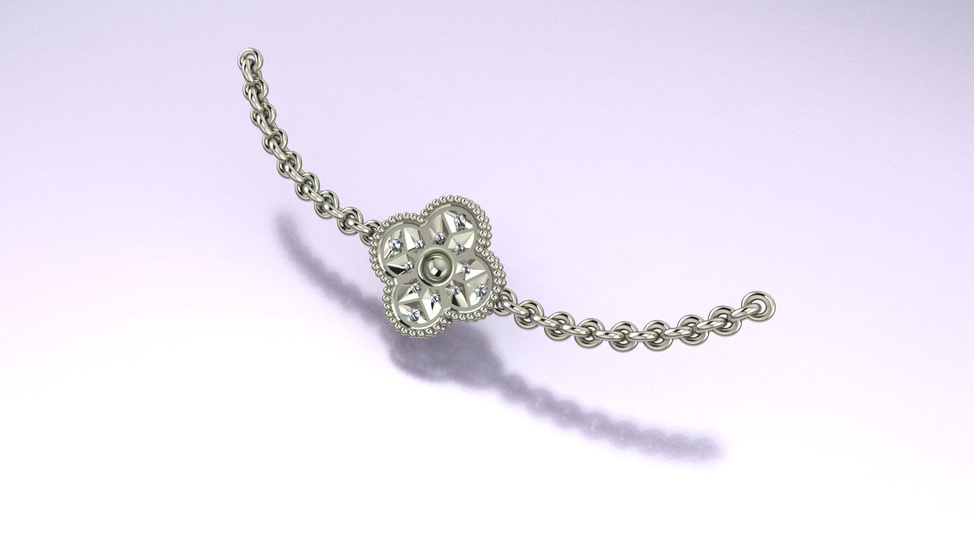 VAN CLEEF NECKLAS AND EARRING  Jewelery 3D printed model 3D print model_6