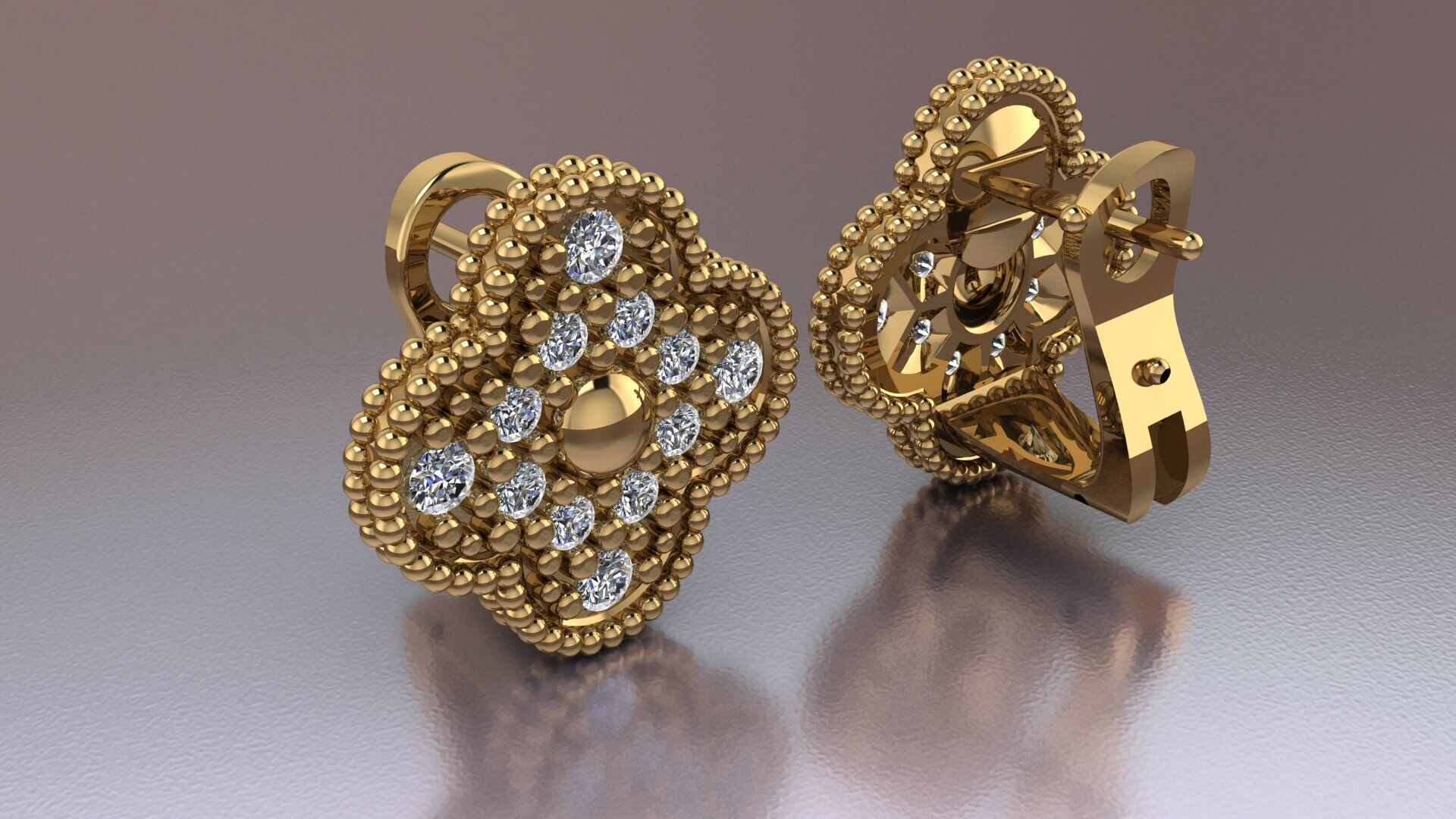 VAN CLEEF NECKLAS AND EARRING  Jewelery 3D printed model 3D print model_5