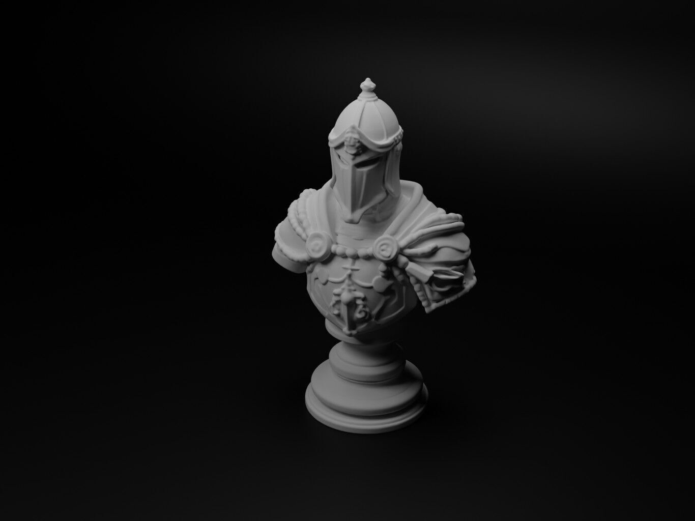 King Arthurs Knight Bust Chess 3D print model_1