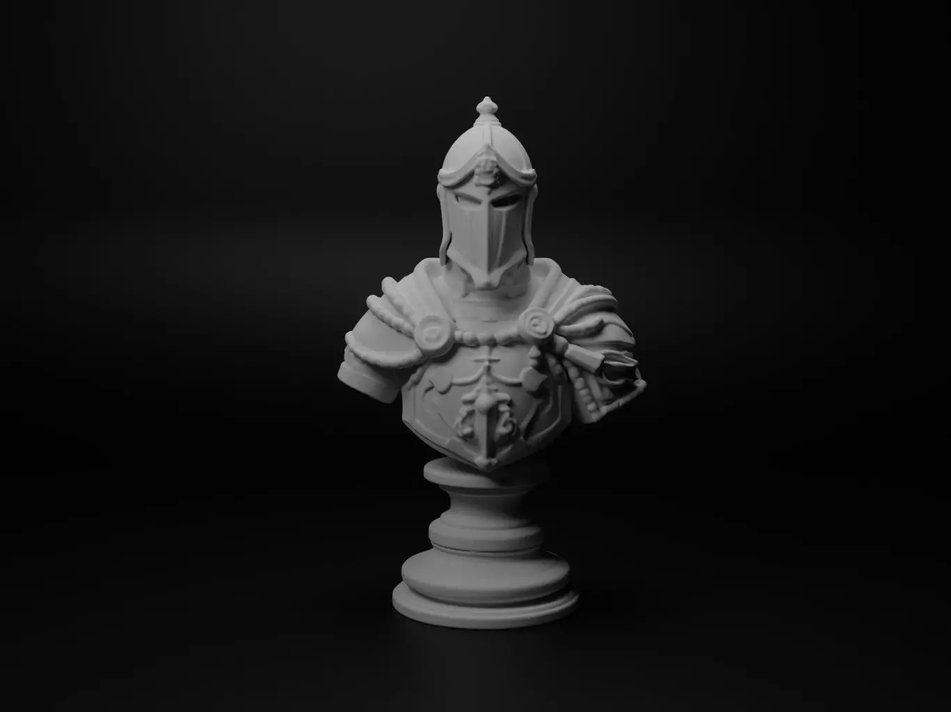 King Arthurs Knight Bust Chess 3D print model_0