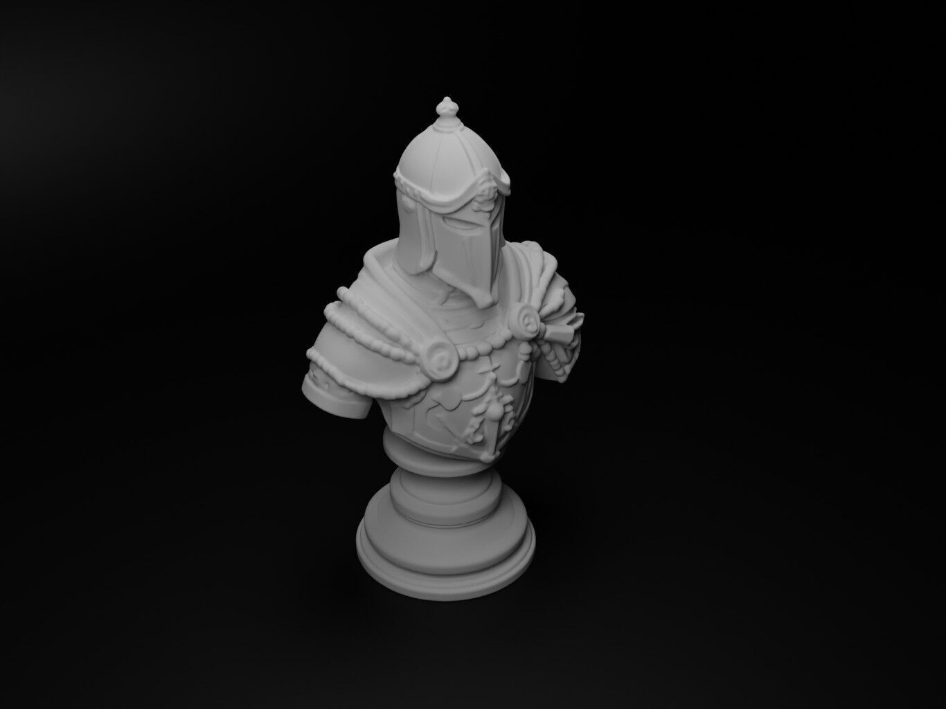 King Arthurs Knight Bust Chess 3D print model_2