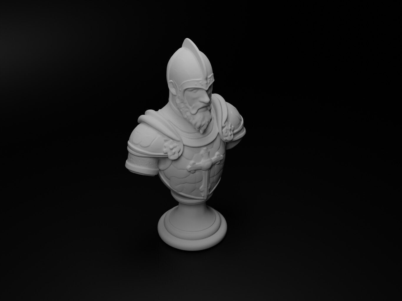 King Arthurs Knight Bust Chess 3D print model_2