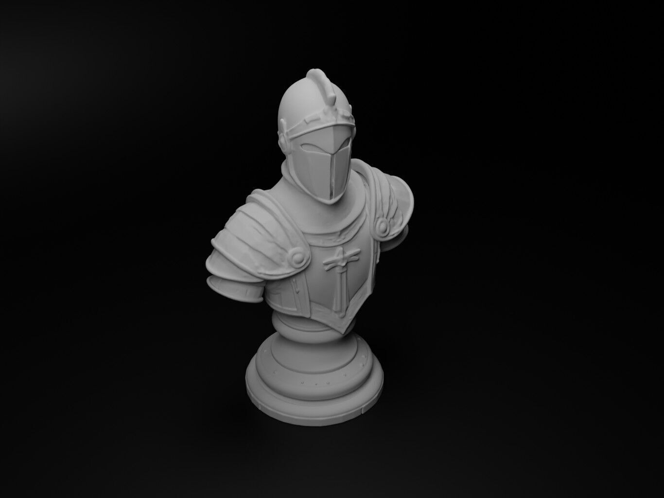 King Arthurs Knight Bust Chess 3D print model_2