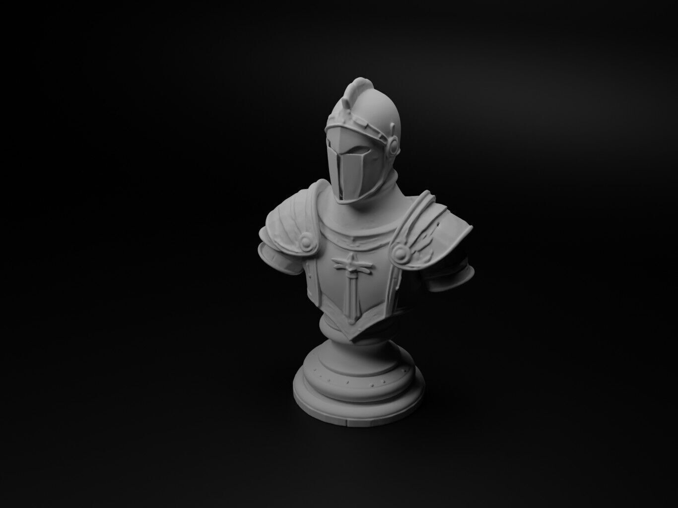 King Arthurs Knight Bust Chess 3D print model_1