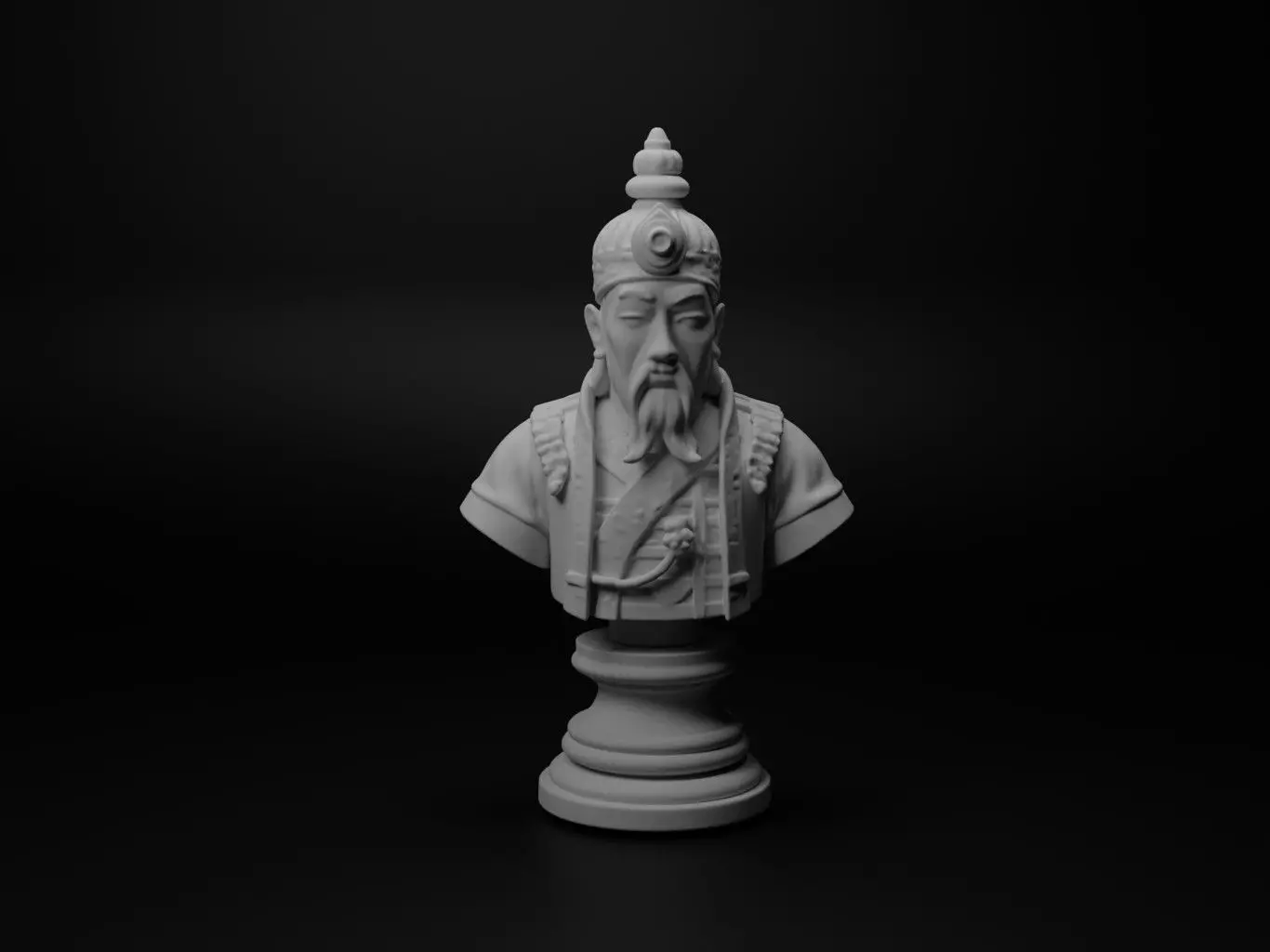 Korean Hwarang Bust Chess 3D print model_0