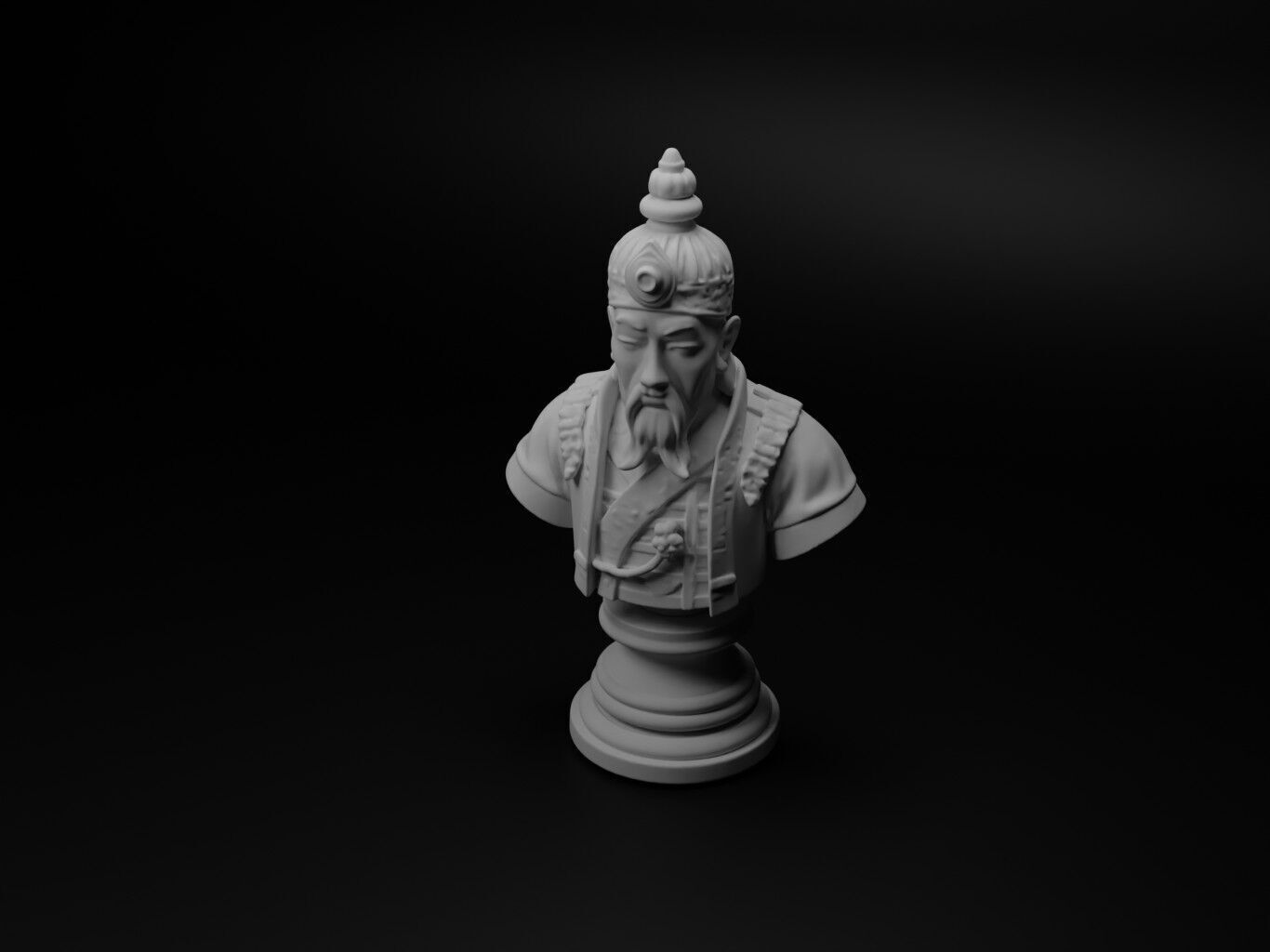 Korean Hwarang Bust Chess 3D print model_1
