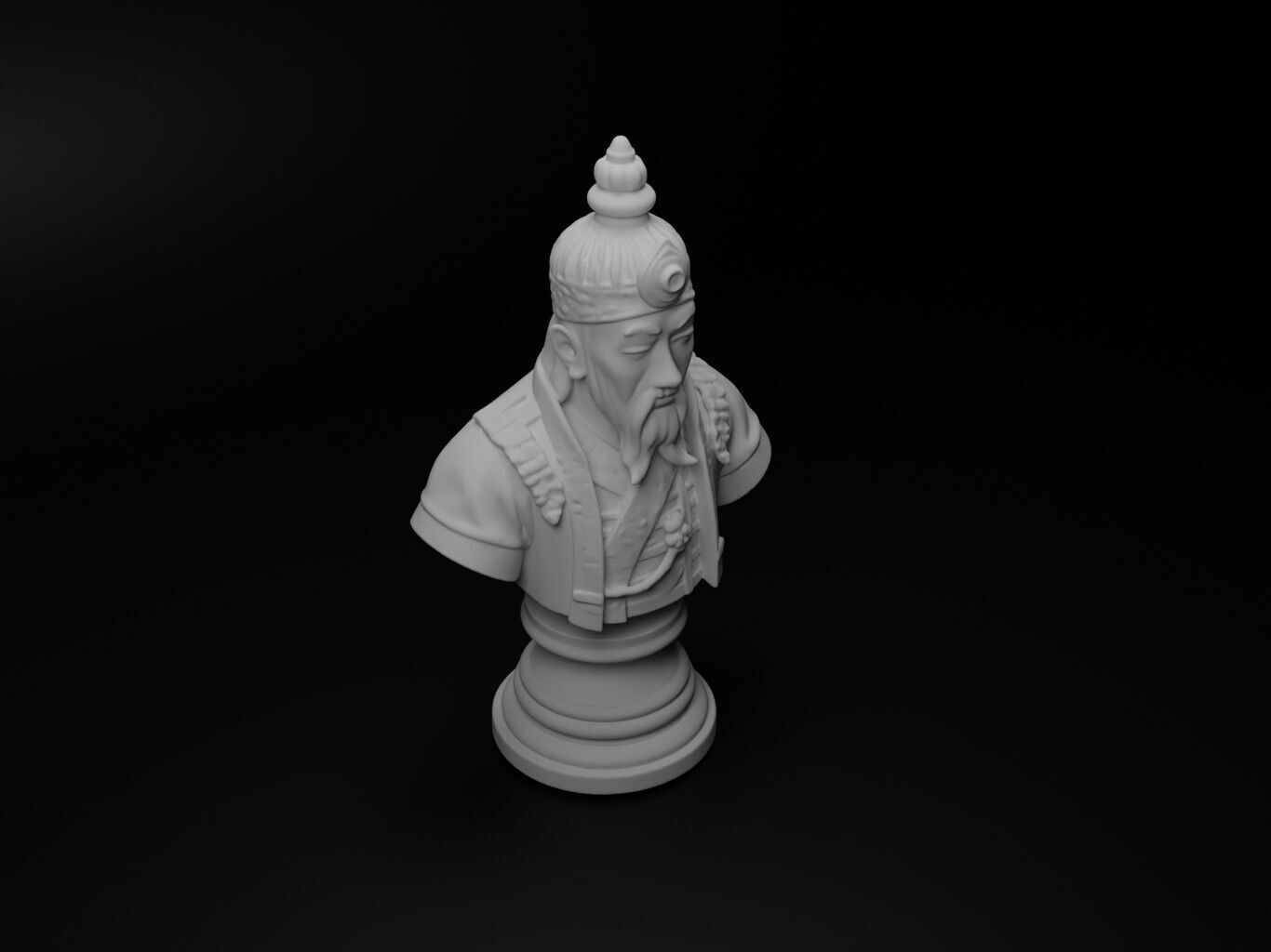 Korean Hwarang Bust Chess 3D print model_2