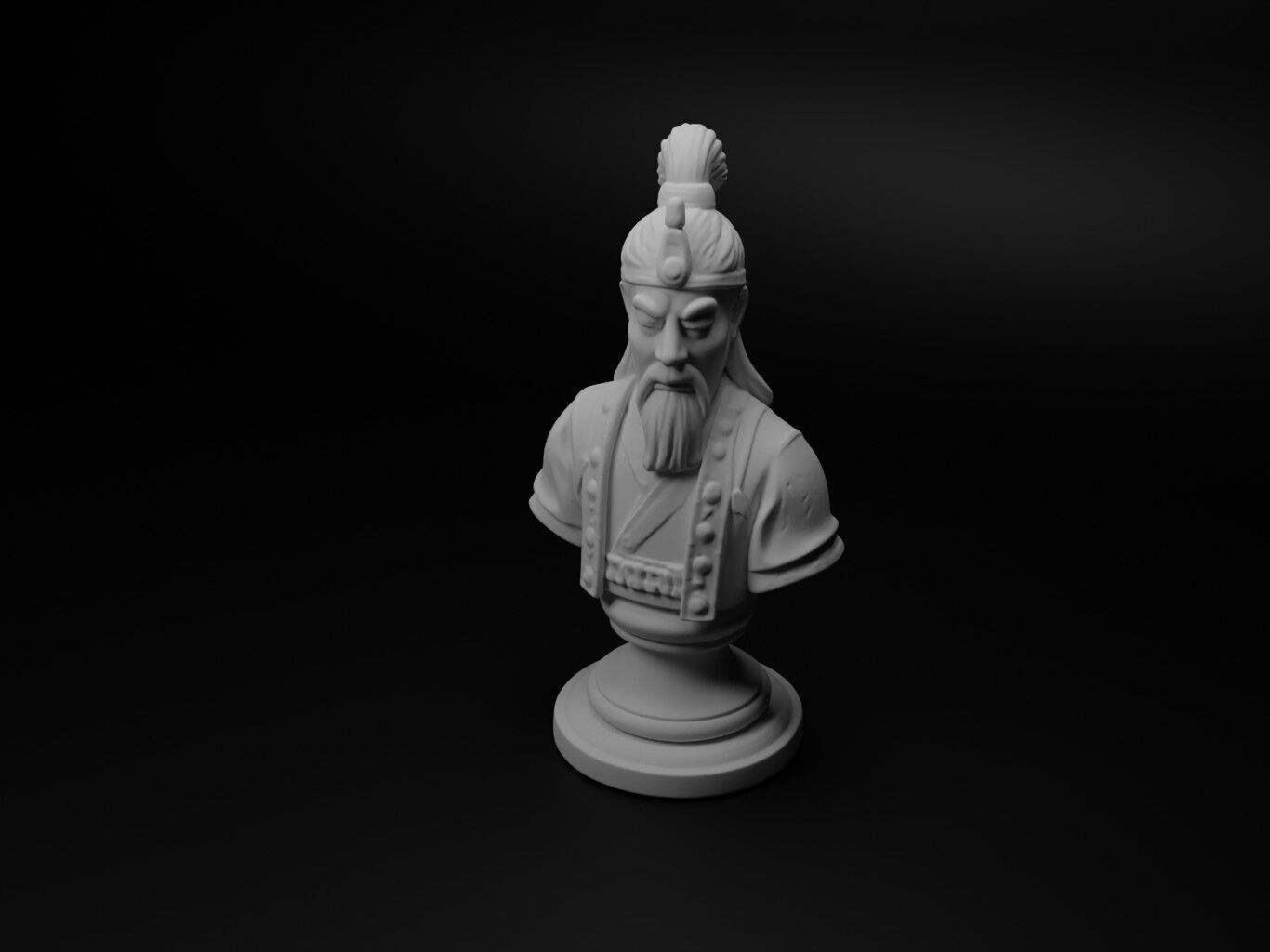Korean Hwarang Bust Chess 3D print model_1