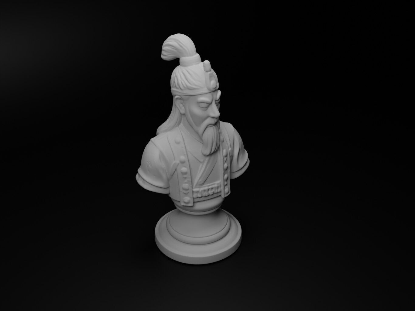 Korean Hwarang Bust Chess 3D print model_2