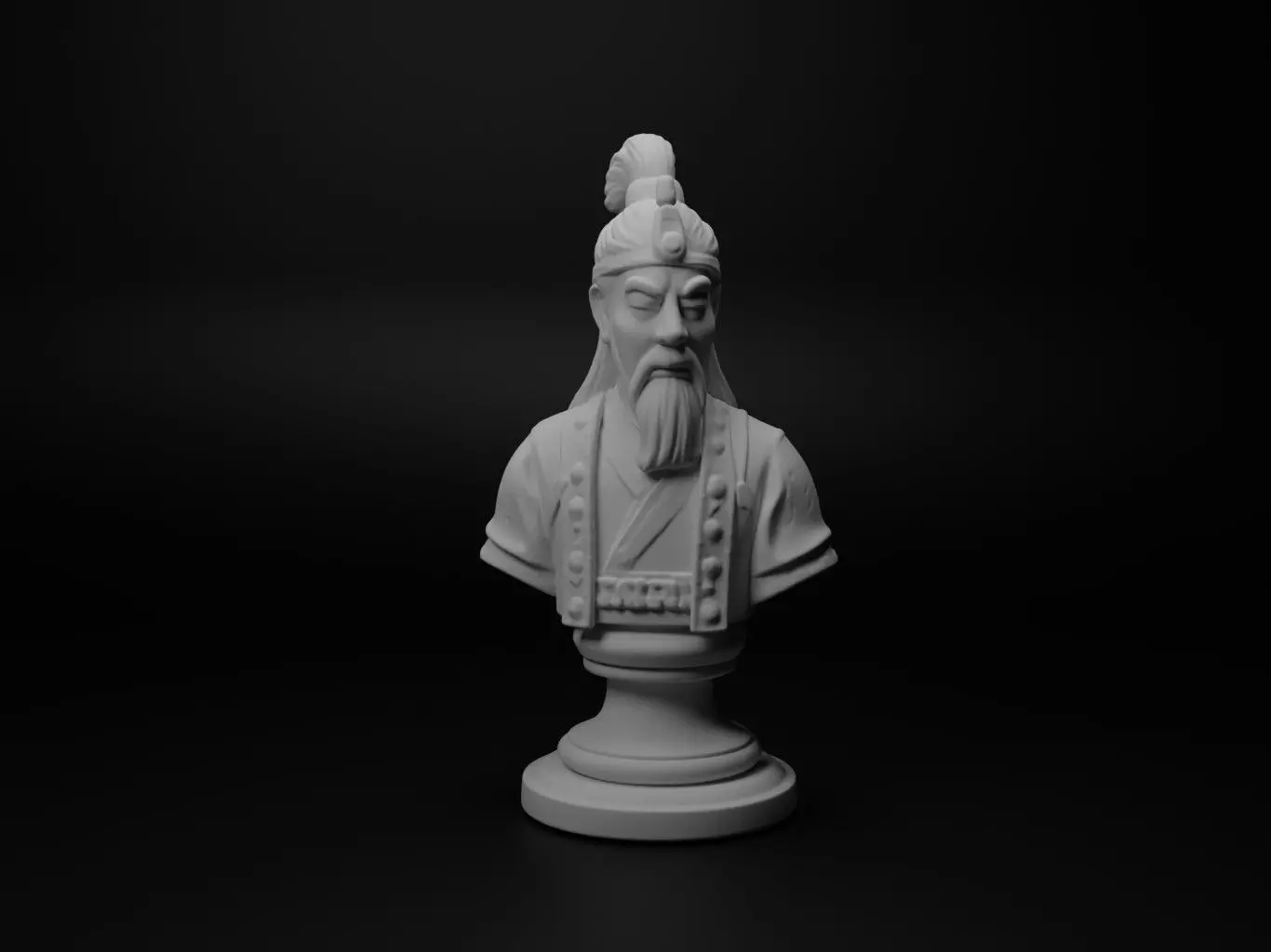 Korean Hwarang Bust Chess 3D print model_0