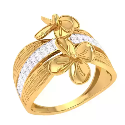 Printable 3D jewelry model of Lady diamond ring 