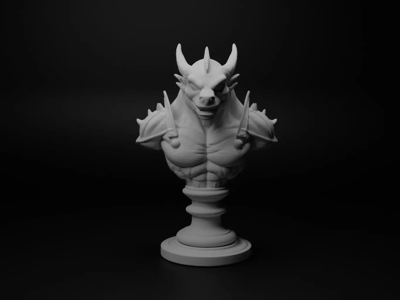 Legendary Monster Hunter Bust Chess 3D print model_0
