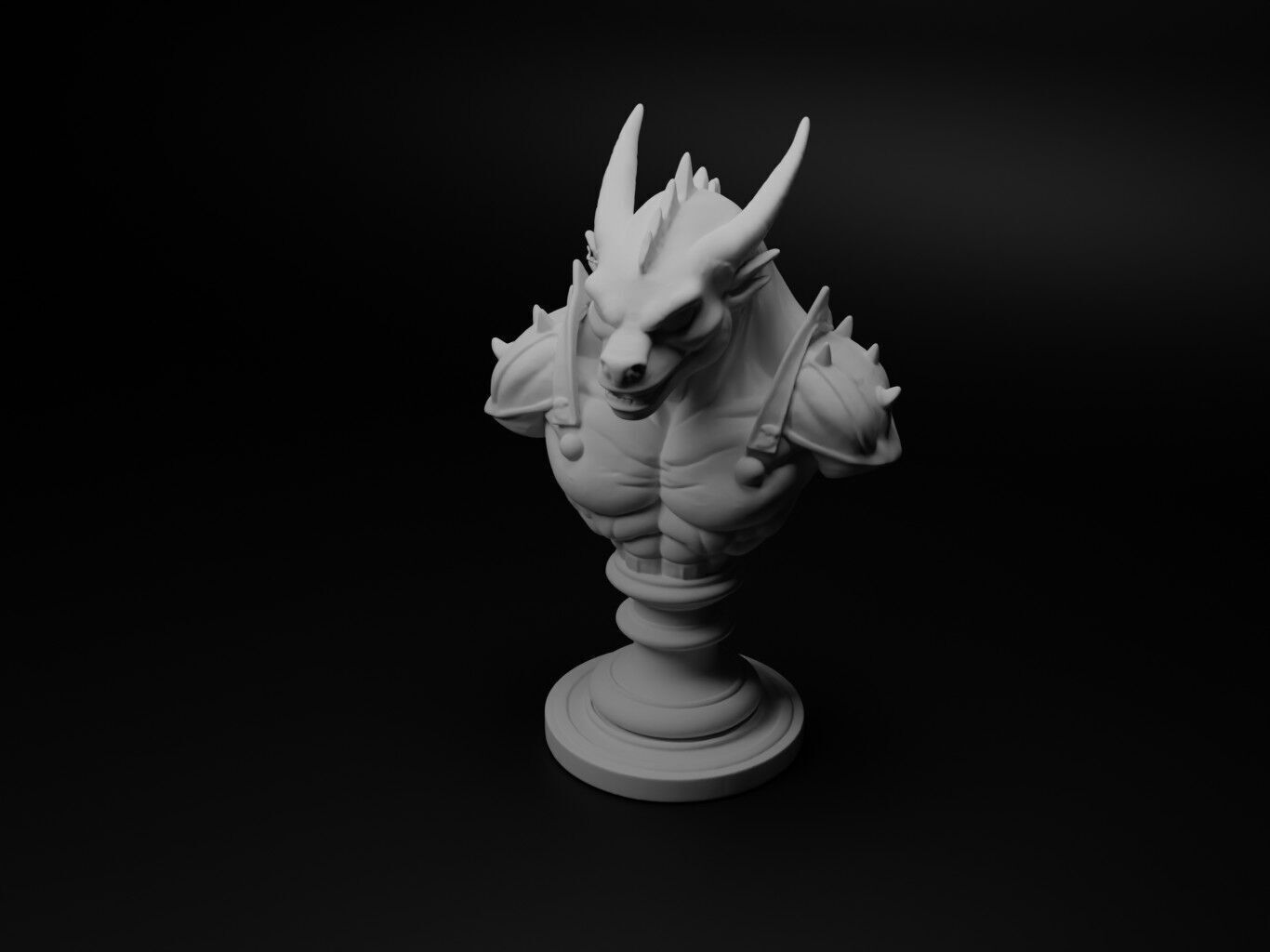 Legendary Monster Hunter Bust Chess 3D print model_1