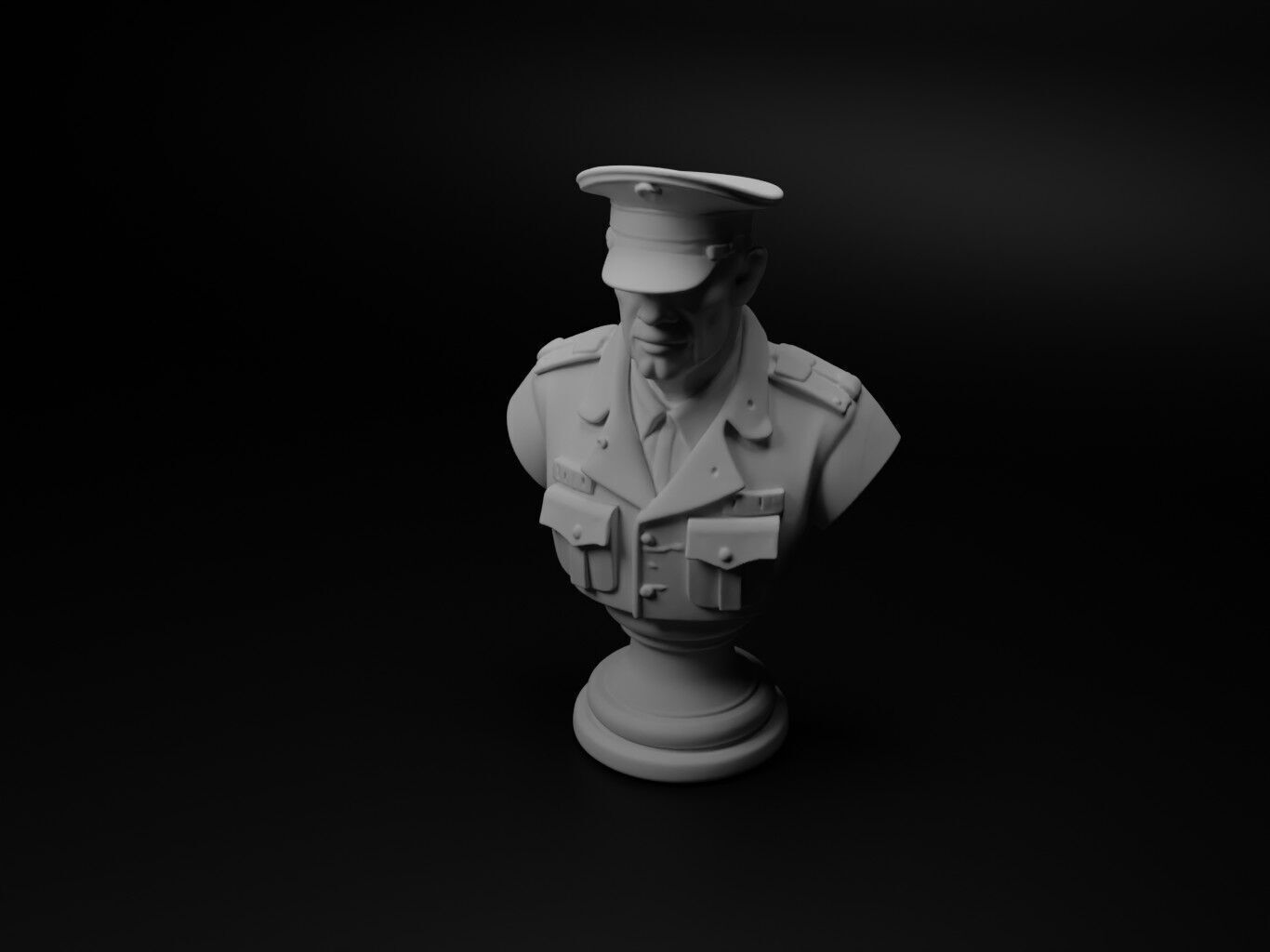 Marine Soldier Bust Chess 3D print model_1