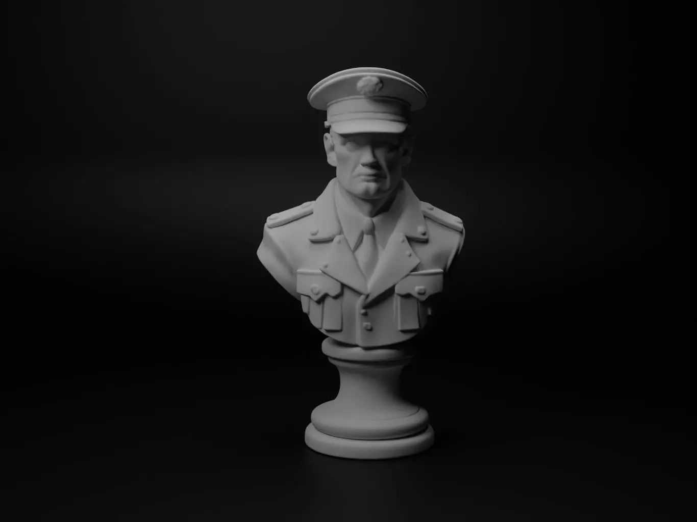 Marine Soldier Bust Chess 3D print model