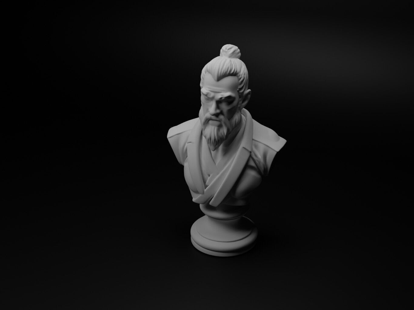 Martial Arts Master Bust Chess 3D print model_1